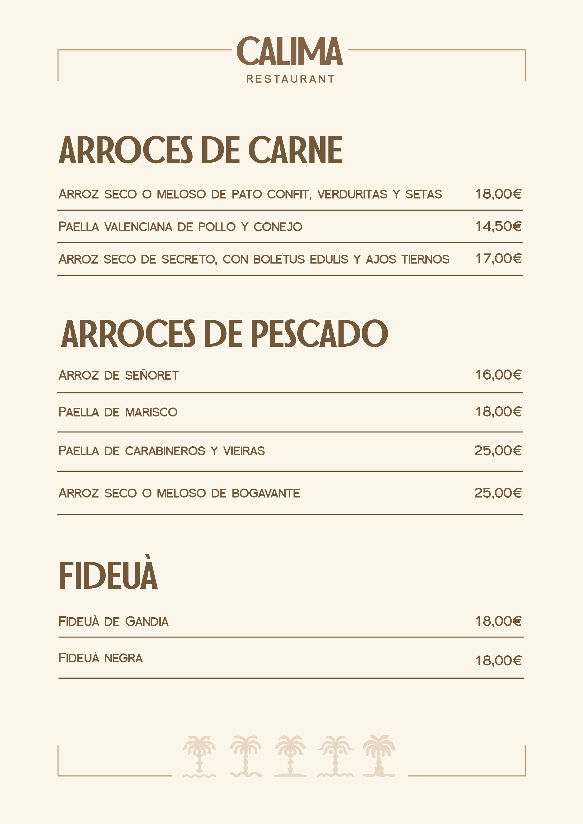 Menú Calima 2