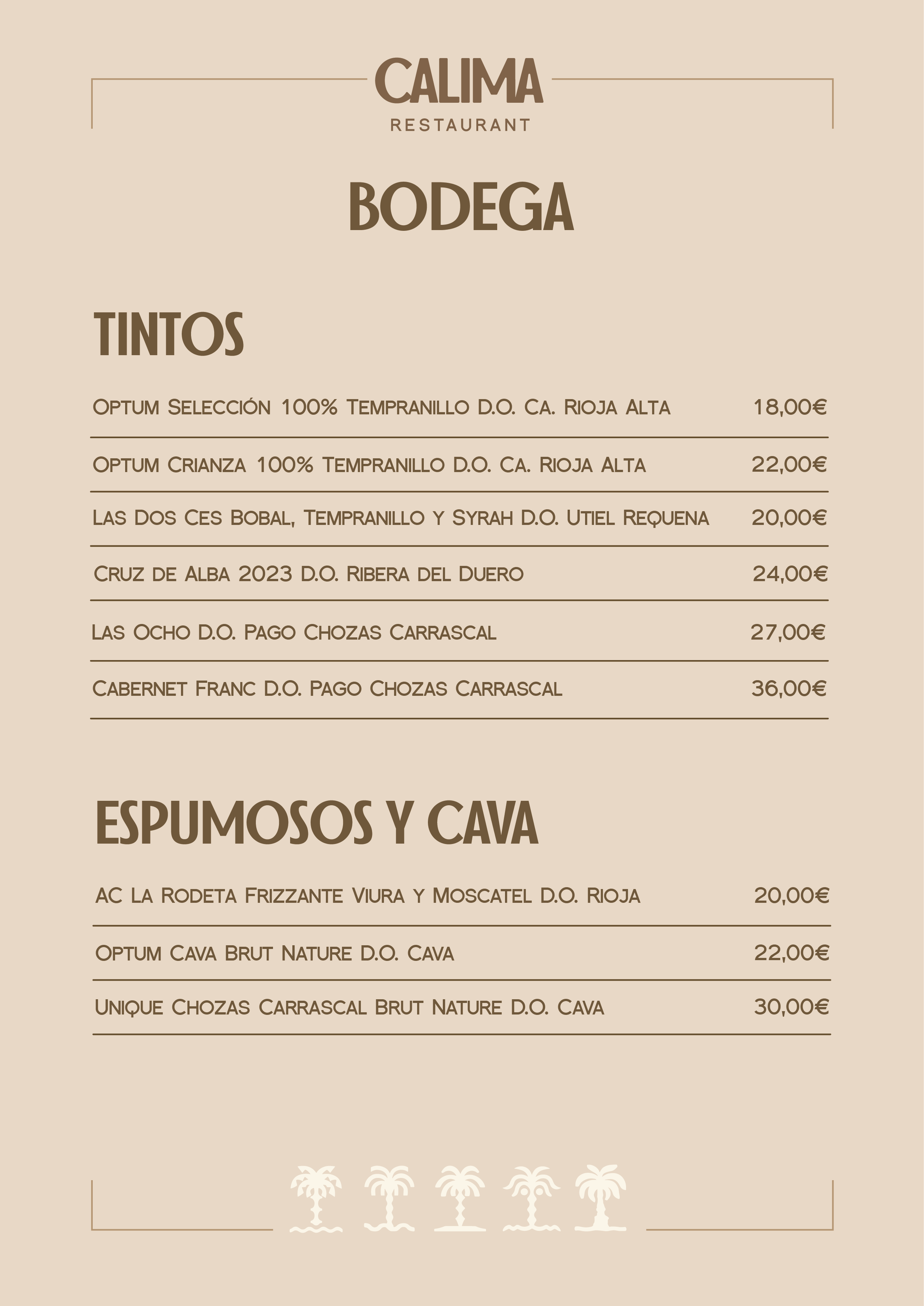 Menú Calima 4