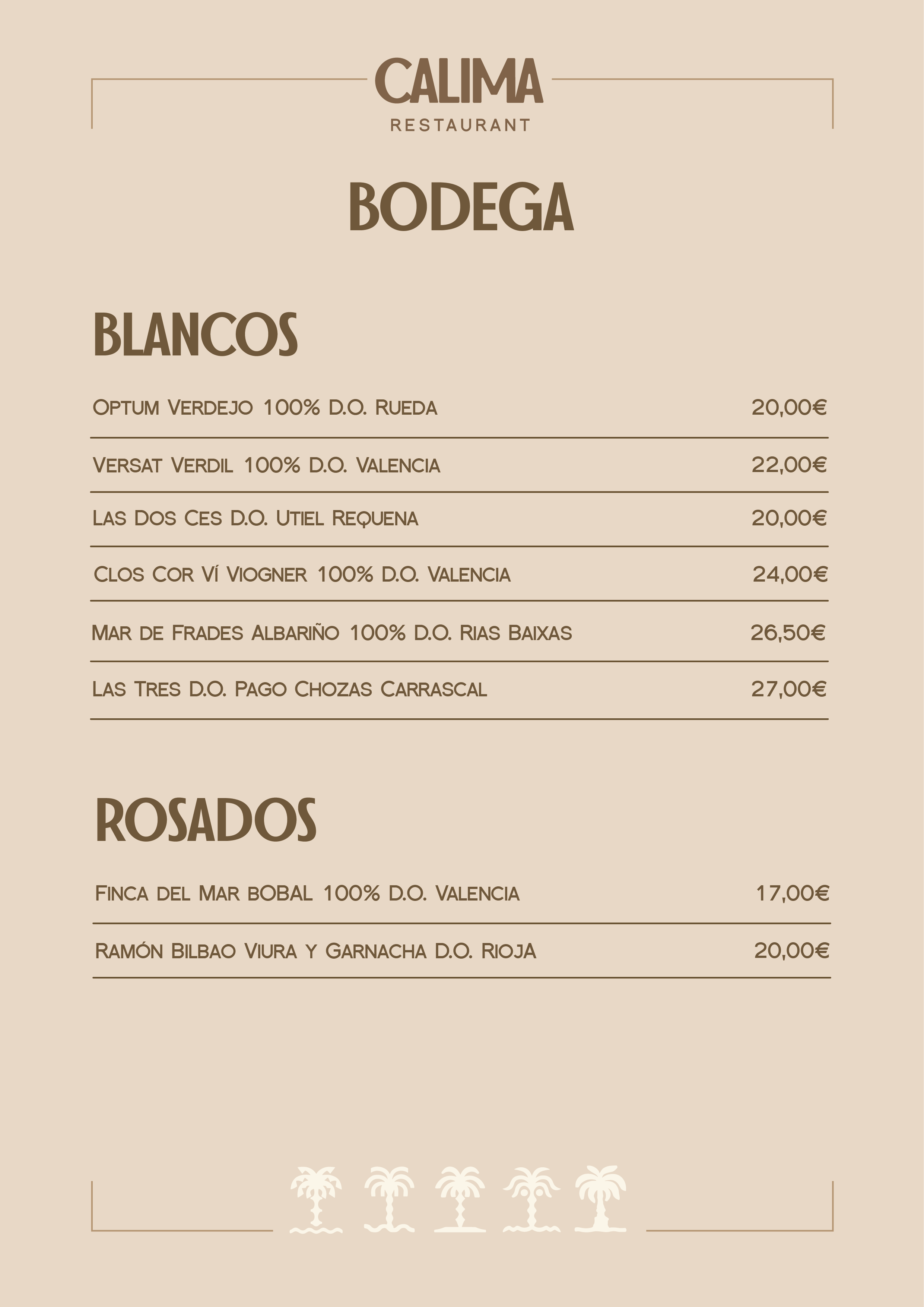 Menú Calima 5